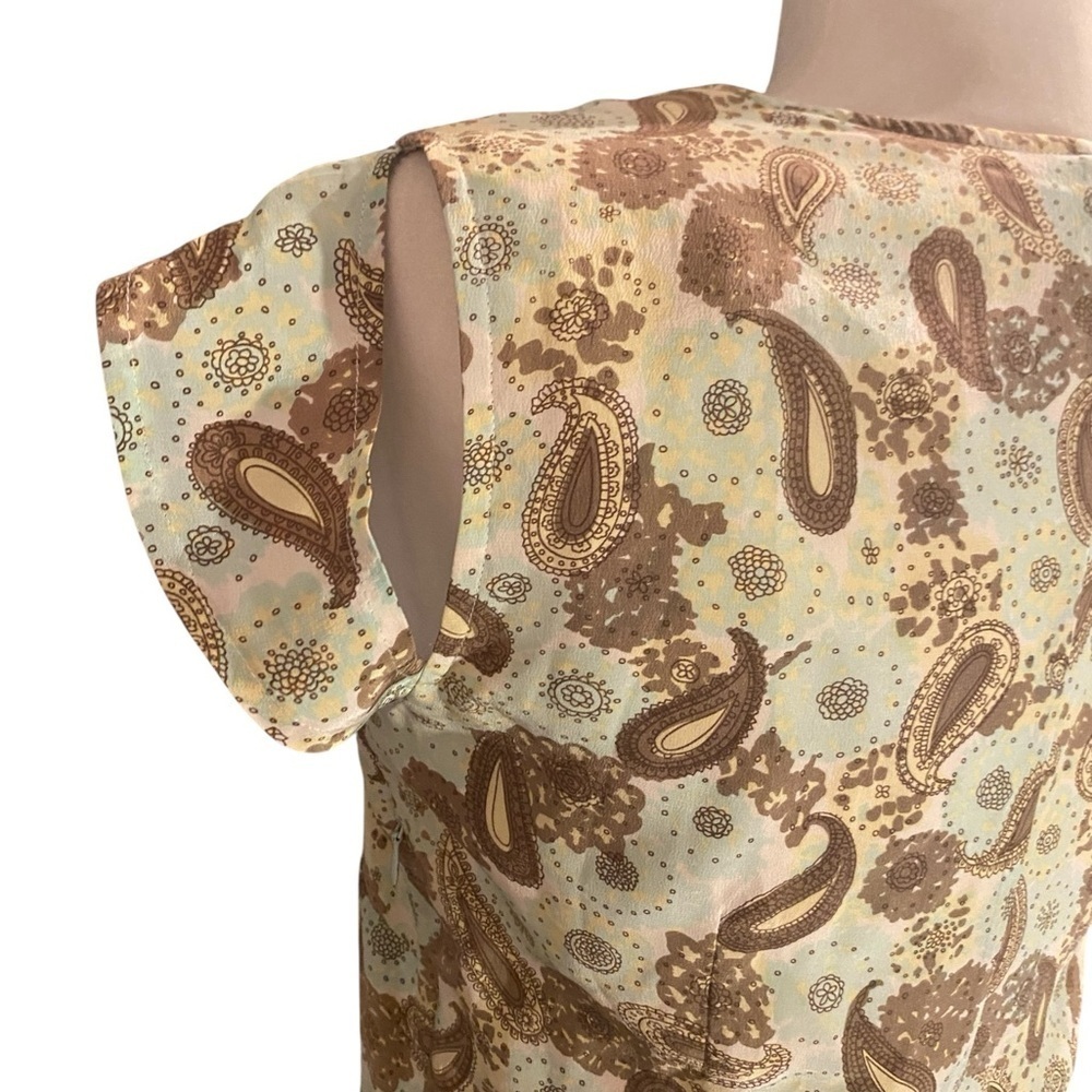 Anthropologie Isabella Bird Y2k Vintage Paisley Silk Dress - Picture 5 of 8